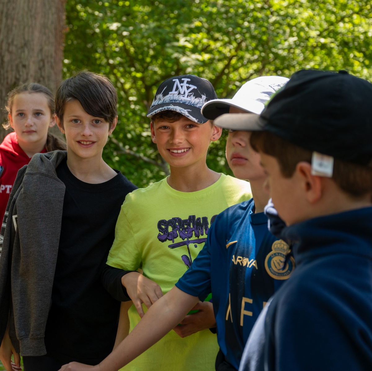 group of children enjoying forest games