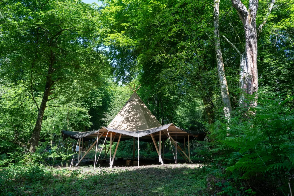 Tipi area at our Hertfordshire Residential School Trip Activity Centre