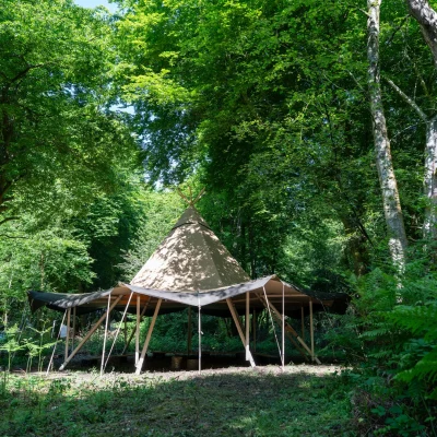 Tipi area at our Hertfordshire Residential School Trip Activity Centre