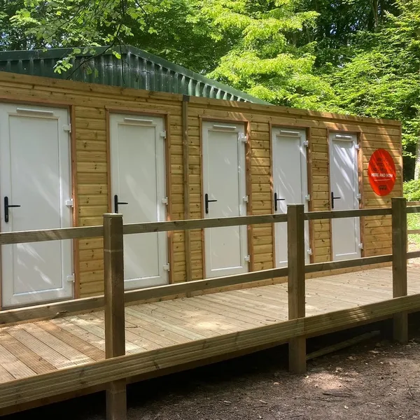 Shower block on camp