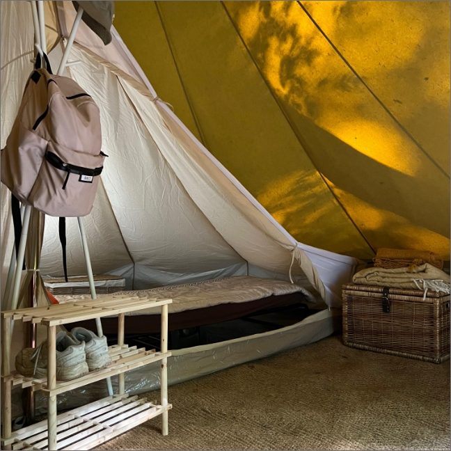 Inside our teacher tents